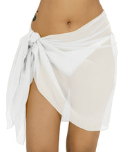 Load image into Gallery viewer, White Solid Sheer Short Elegant And Lightweight Beach Wrap Sarong