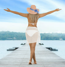 Load image into Gallery viewer, White Solid Sheer Short Elegant And Lightweight Beach Wrap Sarong