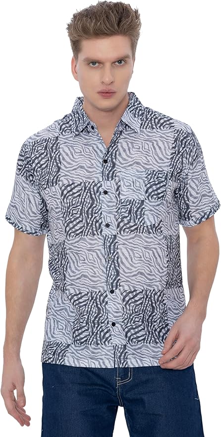 knee length dresses for ladies Men's Linen Effect Hawaiian USA Shirt main image 1