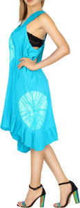 La Leela Beachwear Sleeveless V Neck Swimwear Swimsuit Bikini Cover up Dress Sky Blue