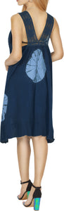 La Leela Casual Beachwear Swimsuit Bikini Swimwear Sleeveless Blouse Cover up Navy Blue