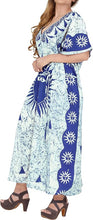 Load image into Gallery viewer, LA LEELA Cotton Batik Women's Kaftan Nightgown