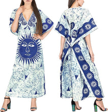 Load image into Gallery viewer, LA LEELA Cotton Batik Women's Kaftan Nightgown