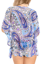 Load image into Gallery viewer, LA LEELA Women's Bathing Suit Pool Swimwear Swimsuit Cover Up US 8-10 Blue_G51
