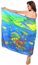 Load image into Gallery viewer, LA LEELA Womens Swimsuit Cover Up Beach Wrap Skirt Sarong Wrap 72"x42" Blue_S837