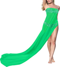 Load image into Gallery viewer, La Leela Women's Bikini Beach Wrap Hawaiian Sarong Swimming Suit Bathing Pareo Beachwear Dress Cover up Long 68"x42" Green 125168