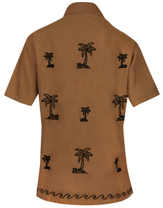 la-leela-womens-beach-casual-hawaiian-blouse-short-sleeve-button-down-shirt-brown