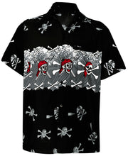Load image into Gallery viewer, la-leela-mens-casual-beach-hawaiian-shirt-aloha-tropical-beach-front-pocket-short-sleeve-hawaii-black
