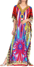Load image into Gallery viewer, LA LEELA 2 Digital Women's Kaftan Kimono Summer Beachwear Cover up Dress v571