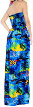 Load image into Gallery viewer, la-leela-evening-beach-swimwear-soft-printed-cover-up-womens-swimsuit-tube-dress-blue-421-one-size