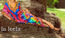 Load image into Gallery viewer, LA LEELA 2 Digital Women's Kaftan Kimono Summer Beachwear Cover up Dress o933
