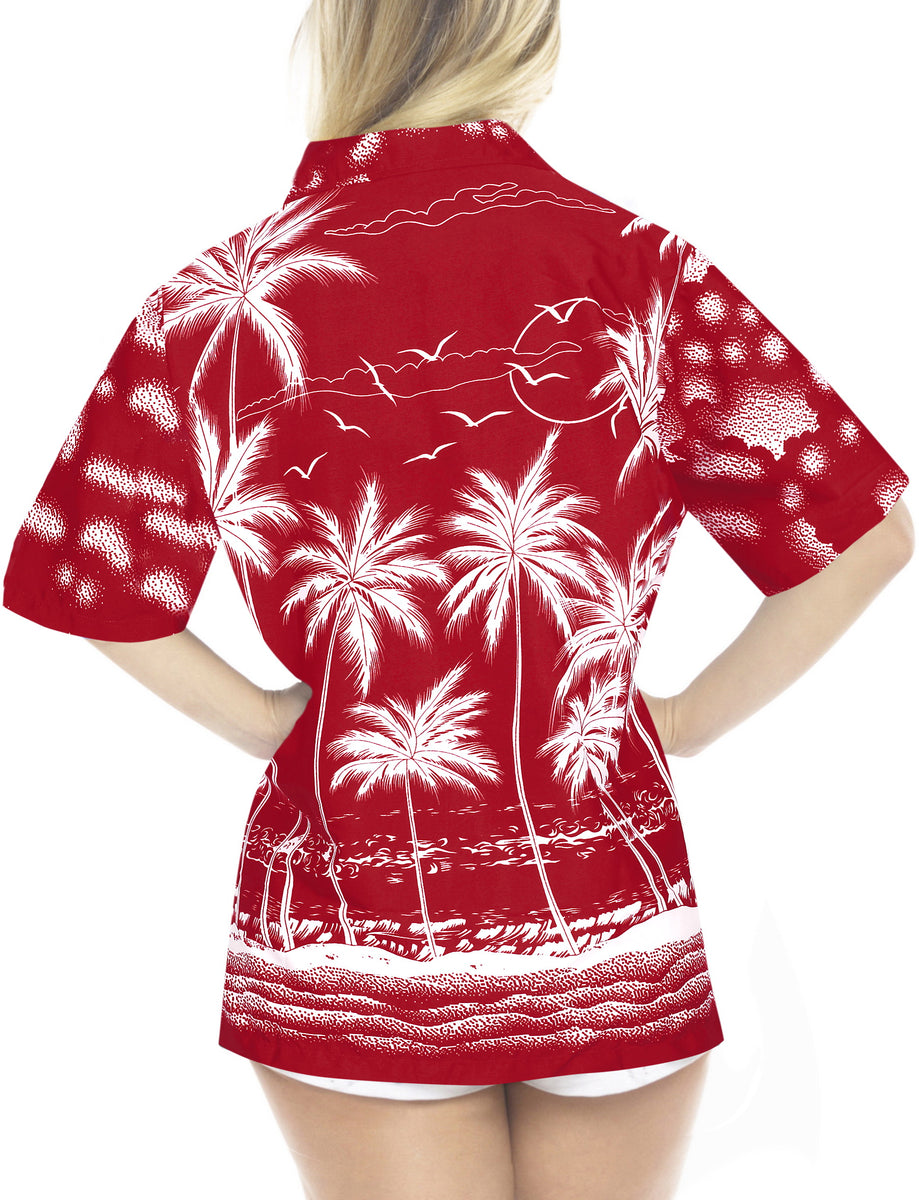 Kilauea Red Sleeveless Women's Hawaiian Shirt