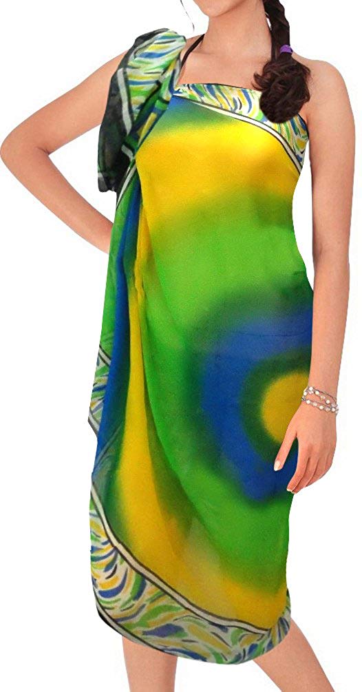 LA LEELA Women's Beachwear Bathing Sarong Bikini Cover up Wrap Dress 19