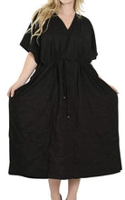 Load image into Gallery viewer, LA LEELA Rayon 8 Solid Women's Kaftan Style Beachwear Cover up Nightgown Dress
