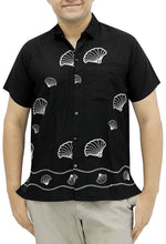 Load image into Gallery viewer, LA LEELA Shirt Casual Button Down Short Sleeve Beach Shirt Men Embroidered 176