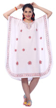 Load image into Gallery viewer, la-leela-rayon-solid-womens-caftan-kimono-nightgown-dress-beachwear-cover-up