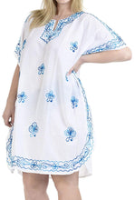 Load image into Gallery viewer, la-leela-rayon-solid-womens-caftan-kimono-nightgown-dress-beachwear-cover-up