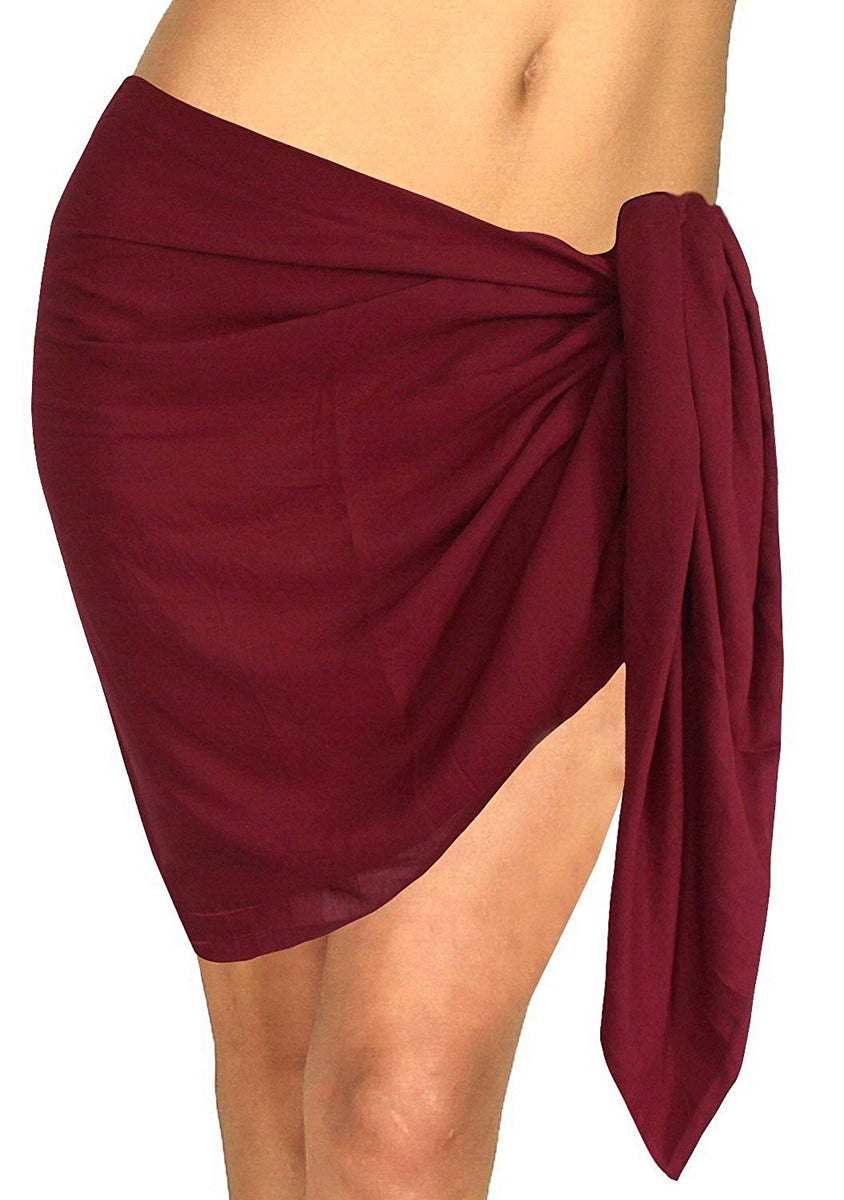 LA LEELA Women's Beach Sarong Cover Up - One Size Palm Print Pareo, Rayon Wrap Skirt For Swimwear - View #6