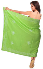 Load image into Gallery viewer, la-leela-rayon-wrap-pareo-swimsuit-women-beach-sarong-solid-72x42-green_25