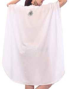 LA LEELA Rayon 8 Solid Women's Nightgown Kaftan Style Beachwear Cover up Dress