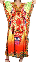 Load image into Gallery viewer, LA LEELA Digital Women's Kaftan Kimono Nightgown Beachwear Cover up Dress