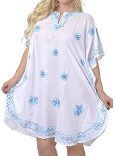 Load image into Gallery viewer, la-leela-rayon-solid-womens-caftan-kimono-nightgown-dress-beachwear-cover-up