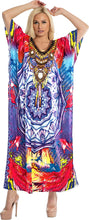 Load image into Gallery viewer, LA LEELA Digital Women's Kaftan Kimono Nightgown Beachwear Cover up Dress