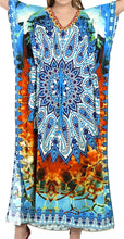 Load image into Gallery viewer, LA LEELA Digital Women's Kaftan Kimono Nightgown Beachwear Cover up Dress