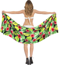 Load image into Gallery viewer, LA LEELA Swimsuit Cover-Up Sarong Beach Wrap Skirt Hawaiian Sarongs for Women Plus Size Short Half Mini ZZ