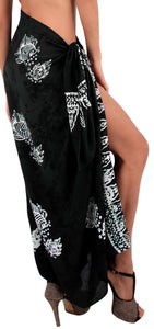 LA LEELA Women's Sarong Dress Coverup Tie Pareo Beach Wrap Swimsuits Hand Paint