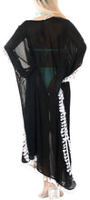 Load image into Gallery viewer, la-leela-chiffon-solid-long-caftan-dress-women-black_4114-osfm-14-18w-l-2x