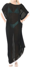 Load image into Gallery viewer, la-leela-chiffon-solid-long-caftan-dress-women-black_4114-osfm-14-18w-l-2x