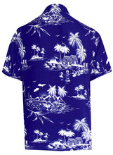 Load image into Gallery viewer, la-leela-shirt-casual-button-down-short-sleeve-beach-shirt-men-aloha-pocket-Shirt-Blue_W420