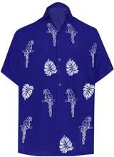 Load image into Gallery viewer, la-leela-mens-beach-hawaiian-casual-aloha-button-down-short-sleeve-shirt-Blue_W859