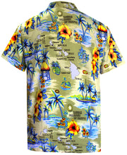 Load image into Gallery viewer, la-leela-shirt-casual-button-down-short-sleeve-beach-shirt-men-aloha-pocket-Beige_W192