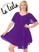 Load image into Gallery viewer, LA LEELA Rayon Tie Dye Maxi Wedding Designer Casual DRESS Beach Cover ups Violet