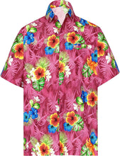 Load image into Gallery viewer, LA LEELA Shirt Casual Button Down Short Sleeve Beach Shirt Men Aloha Pocket 166