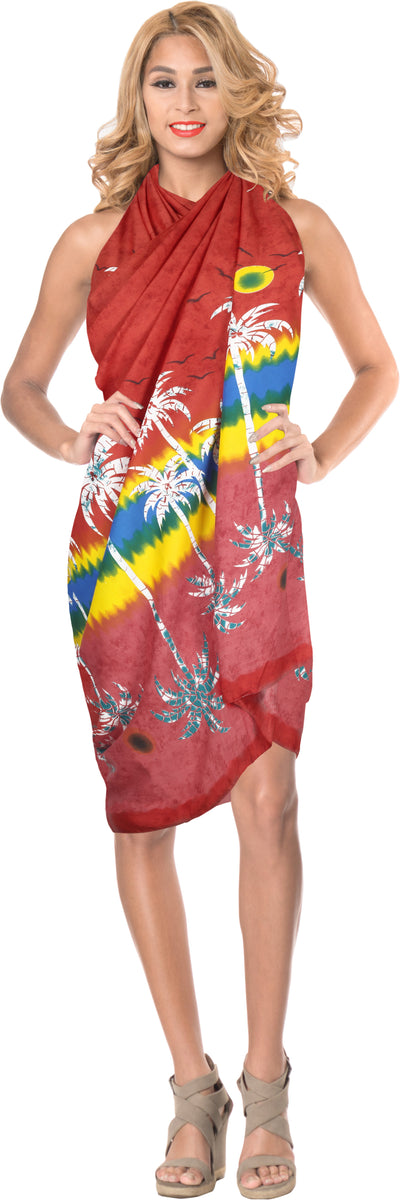 la leela beachwear sarong pareo hawaiian dresses & shirts La Leela Women's Hawaiian Bikini Beach Wrap Sheer Sarong Swimming Bathing  suit Beachwear Swim Dress Pareo Cover up Long 78"X42" White 911631