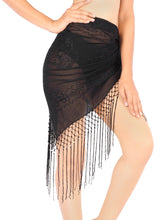 Load image into Gallery viewer, La Leela Women's Hawaiian Bikini Beach Wrap Sheer Sarong Swimming Bathing suit Beachwear Swim Dress Pareo Cover up Long 78"X42"  Black 912108