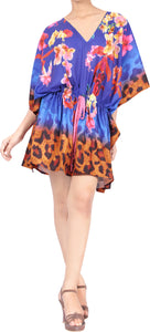 La Leela Women's Floral And Animal Printed Tropical Coverup Dress Blouse Top 3X-4X