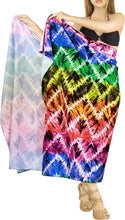 Load image into Gallery viewer, LA LEELA Printed Beach Sarong for Women Beach Wrap Cover Up for Swimsuit - ONE SIZE