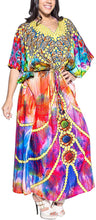 Cargar imagen en el visor de la galería, LA LEELA Women's Plus Size HD Designer Drawstring Caftan Dress Fits L-4X