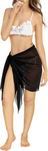 Load image into Gallery viewer, Black Solid Sheer Short Elegant And Lightweight Beach Wrap Sarong
