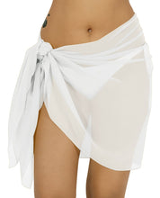 Cargar imagen en el visor de la galería, White Solid Sheer Short Elegant And Lightweight Beach Wrap Sarong