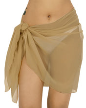 Load image into Gallery viewer, Khakhi Solid Sheer Short Elegant And Lightweight Beach Wrap Sarong