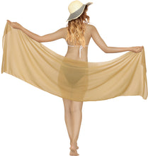 Load image into Gallery viewer, Khakhi Solid Sheer Short Elegant And Lightweight Beach Wrap Sarong