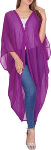 Women's Blouse Loose Drape Kimono Beach Cardigan Chiffon Solid