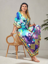 Load image into Gallery viewer, Radiant Reverie Long Multi Color Abstarct Printed Caftan For Women