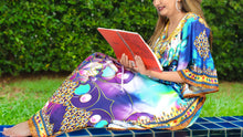 Load image into Gallery viewer, Radiant Reverie Long Multi Color Abstarct Printed Caftan For Women