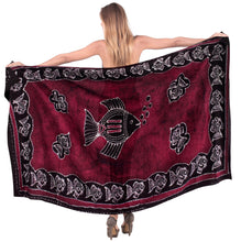 Load image into Gallery viewer, La Leela Rayon Batik Fish Bikini Beach Wrap Sarong